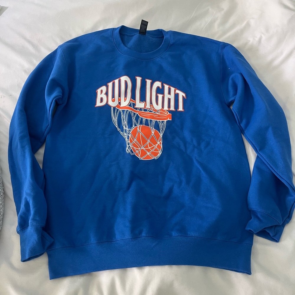 Vintage 90s style Blue Bud Light Crew Neck